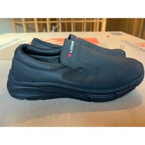 LARNMERN black slip-on slip-resistant work shoes 9.5
